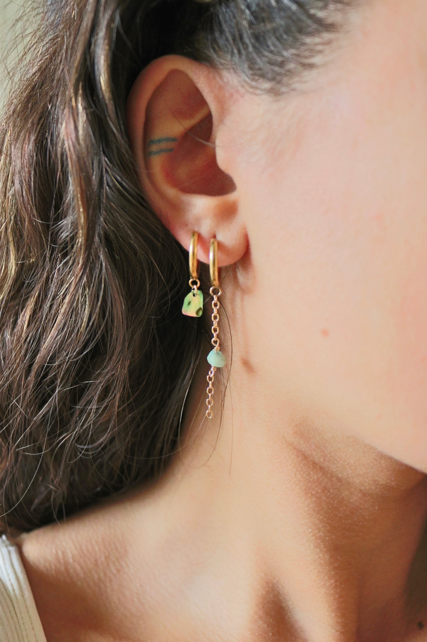 BLUE STONE HOOPS